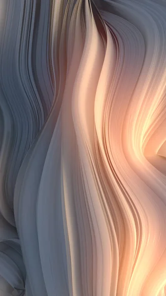 Beyaz şekli bükülmüş. Oluşturulan bilgisayar soyut geometrik 3d render illüstrasyon