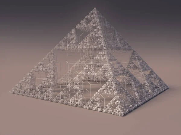 Absztrakt geometriai háromszög fraktál alakú 3d-leképezés — Stock Fotó