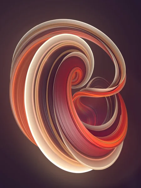 Colored twisted shape. Computer generated abstract geometric 3D render illustration — Stock Photo, Image