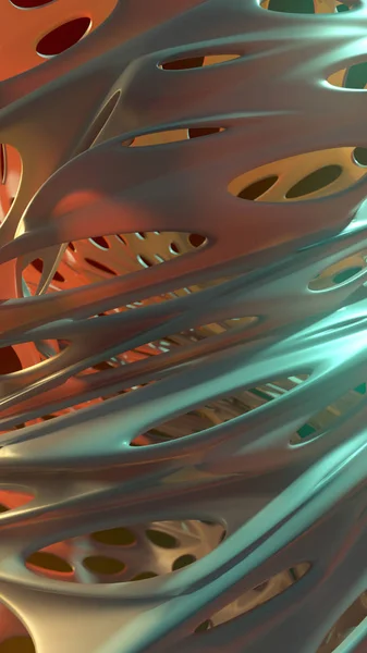 Composición abstracta con forma futurista arquitectónica. renderizado 3d — Foto de Stock