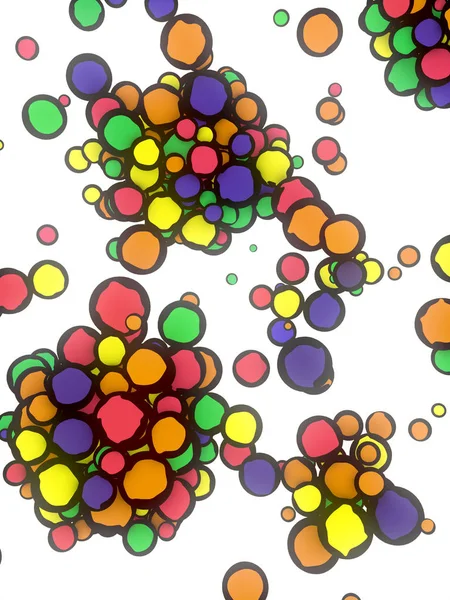 Illustration abstraite de boules colorées isolées sur fond blanc. Rendu 3d — Photo