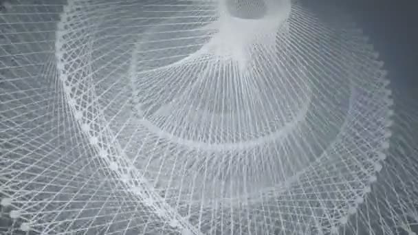 Абстрактный Фон Анимацией Волнистой Вибрирующей Поверхности Сети Футуристический Геометрический Дизайн — стоковое видео