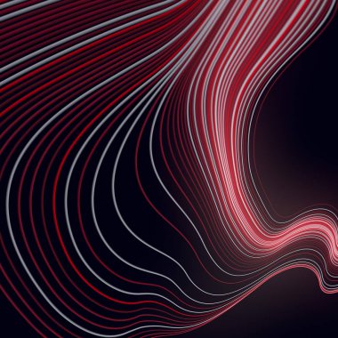 Dijital renkli çizgiler arka plan. 3D render