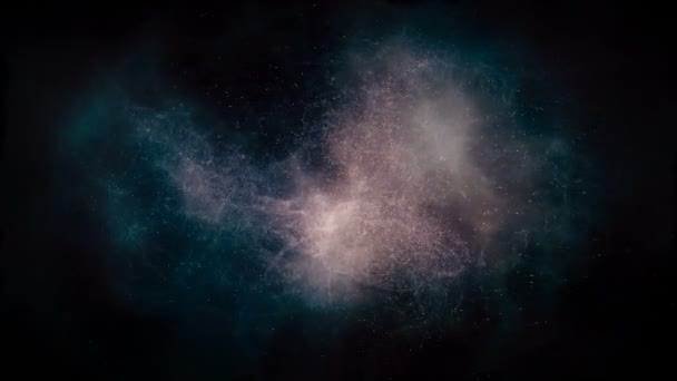 Animering av flyger genom glödande nebulosor och stjärnor. 3D-rendering — Stockvideo
