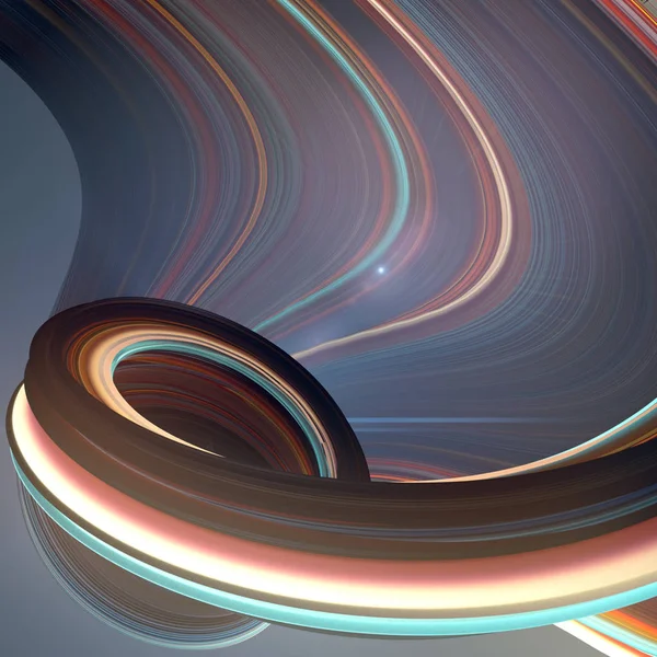 色のツイスト形状。コンピューターで生成された抽象的な幾何学的な 3 d レンダリングのイラスト — ストック写真