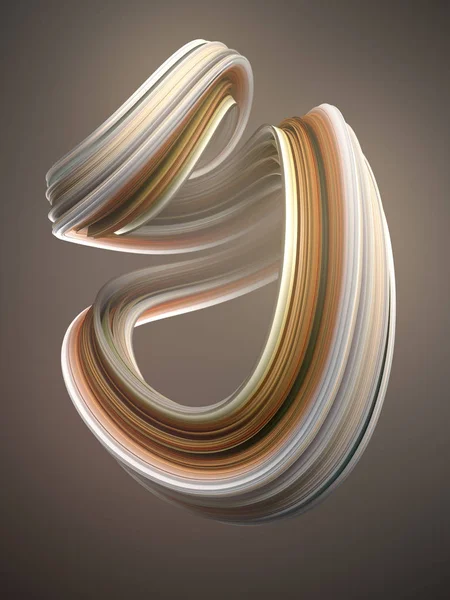 Forma contorta colorata. Illustrazione di rendering 3D geometrico astratto generato dal computer — Foto Stock