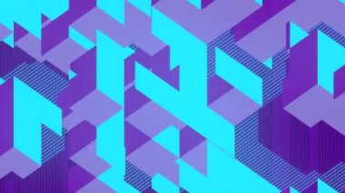 Dekoratif tasarım için geometrik kompozisyon. 3 boyutlu döngü animasyonu. 4k, Uhd