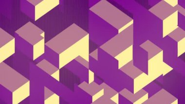 Renkli soyut hareket 3d yapboz Isometric konsepti. 3d canlandırma döngüsü 4k