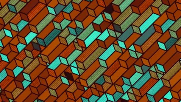 Isometric rectangles pattern loop animation. 3d rendering. 4K, UHD resolution — 비디오