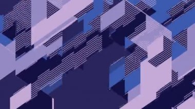 Geometrik dikdörtgen şekilli minimalist şablon. 3 boyutlu döngü animasyonu. 4k