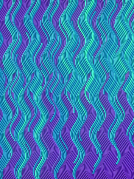 Line Art Digitaal Patroon Met Gekleurde Golf Buigen Verticale Lijnen — Stockfoto