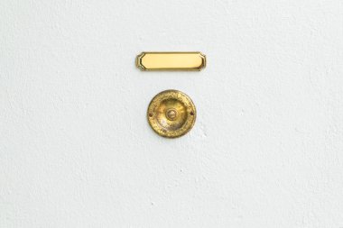 Boş ad plakalı eski vintage kapı zili