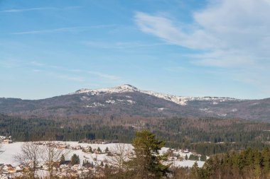 Peyzaj manzaralı dağ küçük ve büyük Rachel, Bavyera, Almanya için Bavyera ormanı