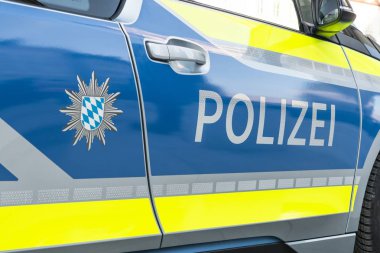 Bir Alman polis arabası yakın çekim görüntüsü