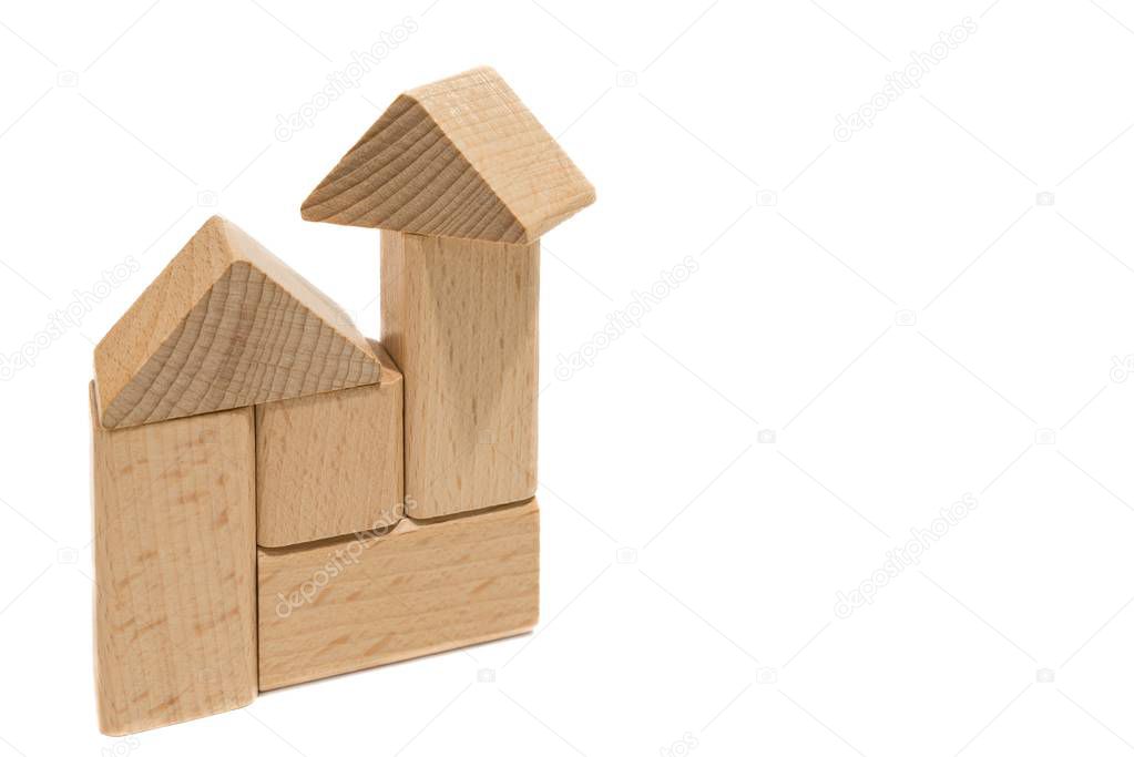 Stacked wooden toy blocks 