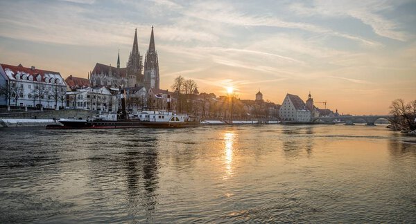 Golden Sunset in Regensburg, Germany