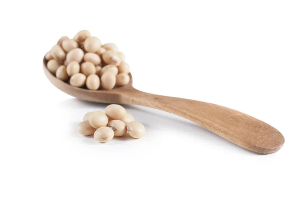 大豆の豆は間近に孤立した白い背景 — ストック写真