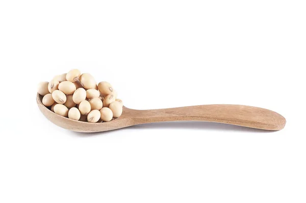 Soy beans close up isolated on white backgroun — Stock Photo, Image