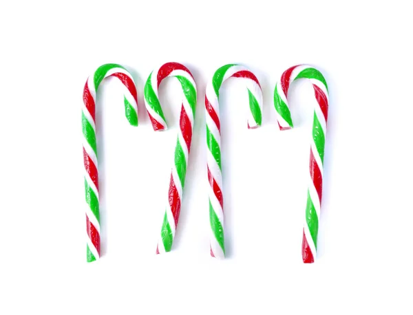 Boże Narodzenie Mint candy trzciny zbliżenie na białym — Zdjęcie stockowe