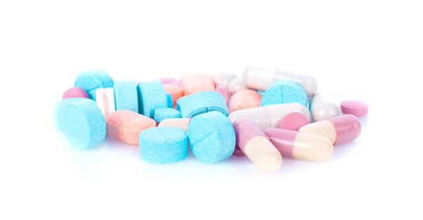 Herbal drugs capsules isolated on white — Stock Photo, Image