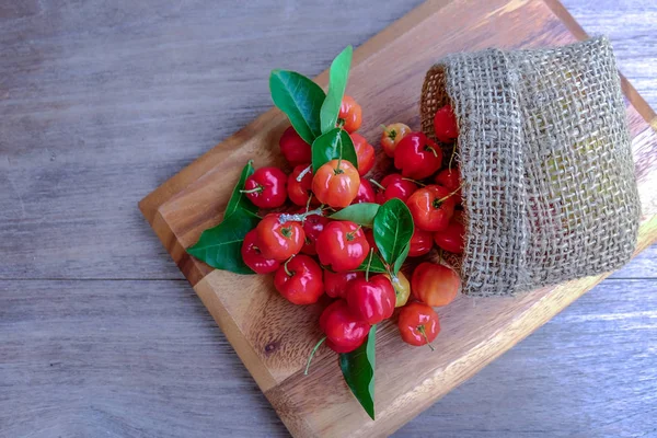 Acerola plody zblízka na poza — Stock fotografie