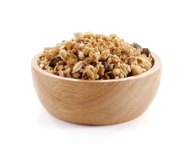 granola close up isolated on white background. clipart