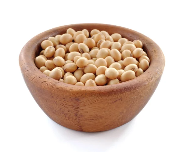 大豆の豆は間近に孤立した白い背景 — ストック写真