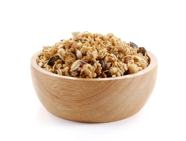 Granola närbild isolerade på vit bakgrund. — Stockfoto