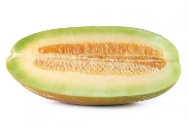 Beyaz arkaplanda izole edilmiş misk karpuzu