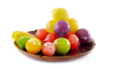 Tayland gıda tatlı çöl beyaz arka plan üzerinde