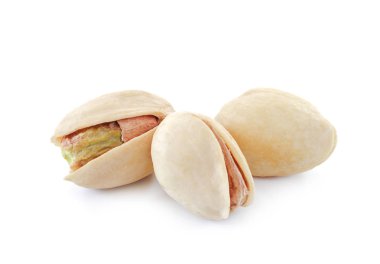 Beyaz arkaplanda Pistachio izole edilmiş