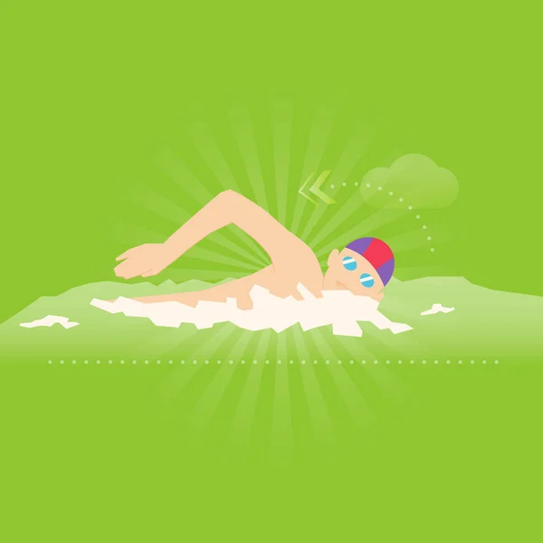 Swimming exercise flat design illustration