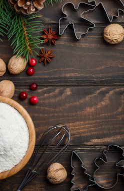 Noel pişirme malzemeleri.