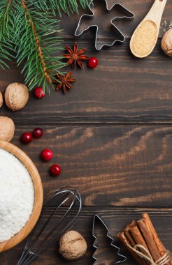 Noel pişirme malzemeleri.