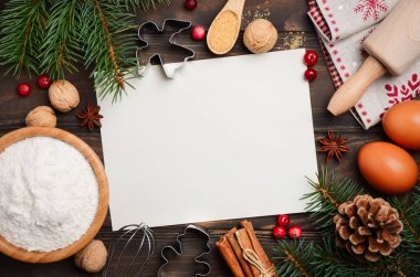 Noel pişirme malzemeleri.