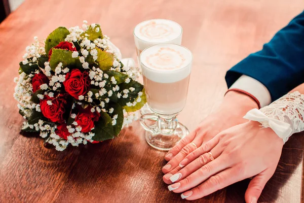 Caffe Latte on a table — Stock Photo, Image