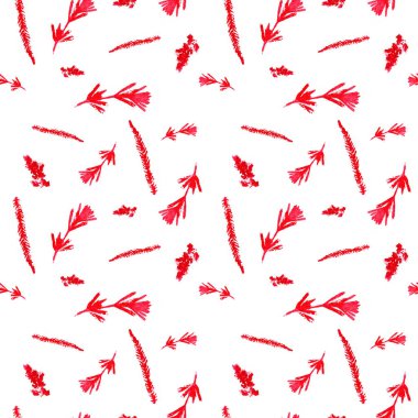 Tarla bitkilerinin kırmızı dalları.