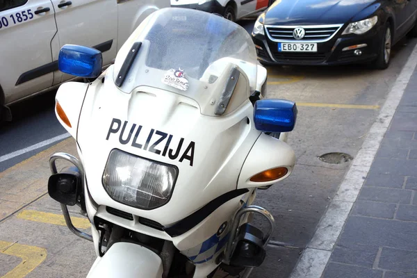 Victoria Malta Outubro 2019 Motocicleta Força Policial Malta Pulizija Sob — Fotografia de Stock