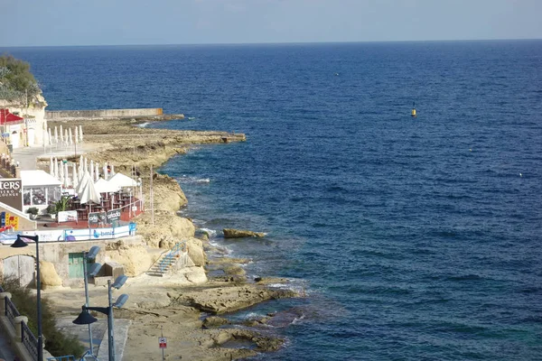 Victoria Malta Oktober 2019 Restaurant Met Uitzicht Middellandse Zee — Stockfoto