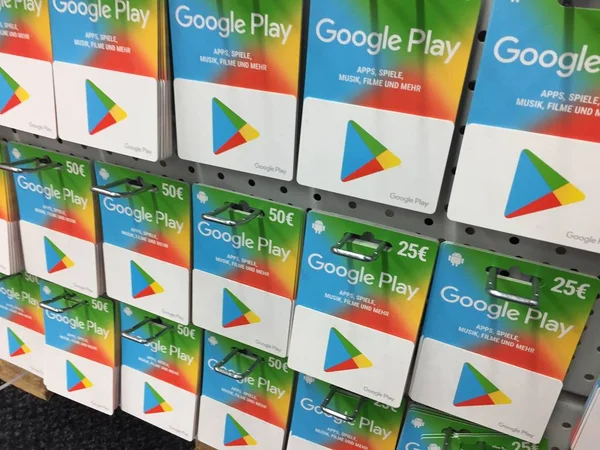 Berlin Tyskland Oktober 2019 Google Spelar Presentkort Till Salu Google — Stockfoto