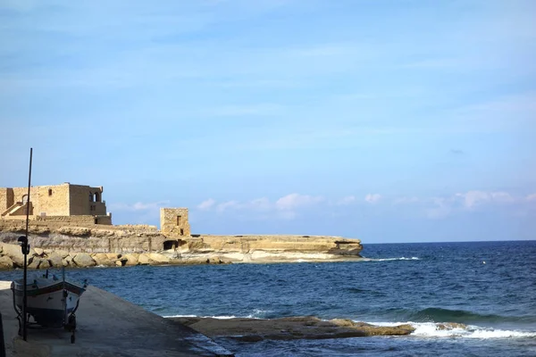 Pohled Marsalforn Město Severním Pobřeží Gozo Malta Druhý Největší Ostrov — Stock fotografie