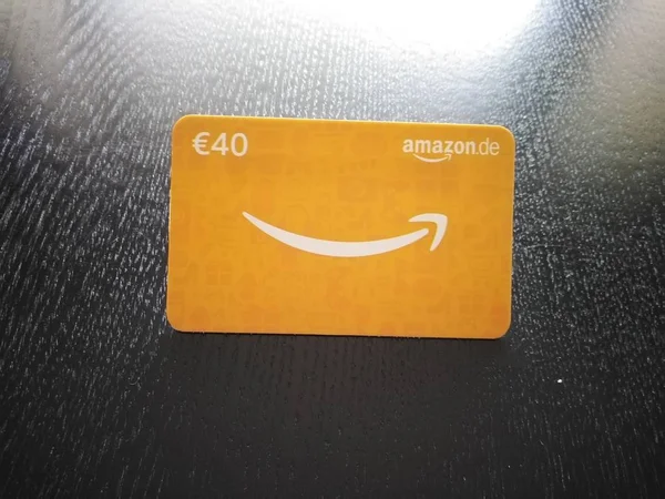 Berlin Allemagne Décembre 2019 Carte Cadeau Amazon Fondée 1994 Amazon — Photo