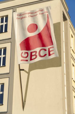 Berlin, Almanya - 19 Nisan 2019: Ig Bergbau, Chemie, Enerji Merkezi. Ig Bce, Almanya 'da, Alman Sendikalar Konfederasyonu' nun (Dgb)