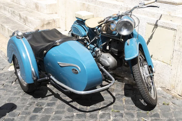 Roma Itália Julho 2019 Motocicleta Nsu Com Sidecar Steib Steib — Fotografia de Stock