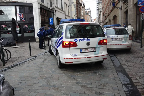 Brussels Belgium December 2019 Police Cars Politie Federal Police Law — Stock Photo, Image