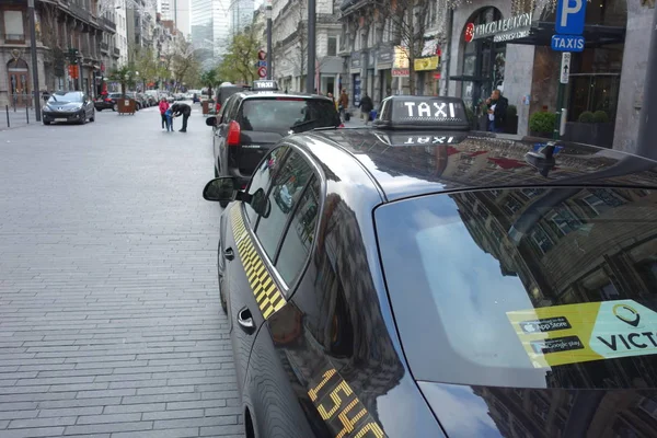 Bruxelas Bélgica Dezembro 2019 Victor Cab Linhas Táxi Vctor Nas — Fotografia de Stock