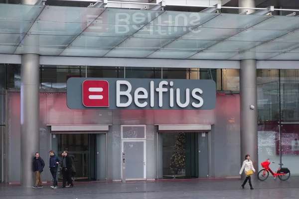 Brussels Belgium December 2019 Belfius Bank Local Branch Belfius Bank — Stock Photo, Image