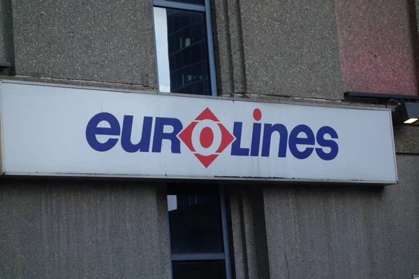 Bruselas Bélgica Diciembre 2019 Señalización Eurolines Empresa Belga Opera Una — Foto de Stock