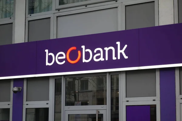 Bruselas Bélgica Diciembre 2019 Sucursal Beo Bank Beobank Belgium Banco — Foto de Stock