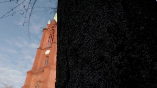Außenansicht Der Gethsemanekirche Berlin Eines Von Vier Kirchengebäuden Der Evangelischen — Stockvideo